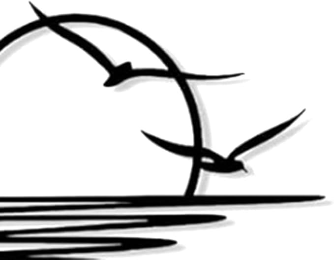 Sunrise and Seagulls Metal Wall Art – Abstract Sunset Minimalist Line Art