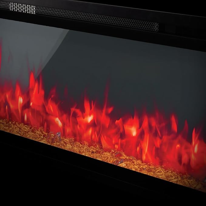 Napoleon Entice 50-Inch Wall Hanging Electric Fireplace – Black Glass Front with Crystal Ember Bed